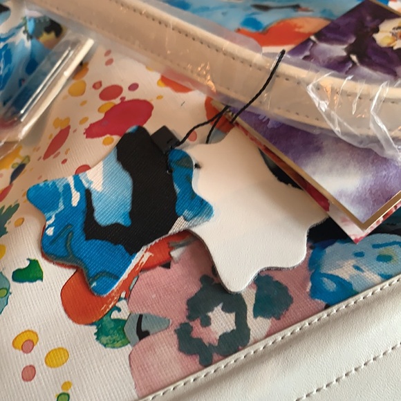 Sharif Genuine Leather Floral Handbag NWT - Picture 8 of 13